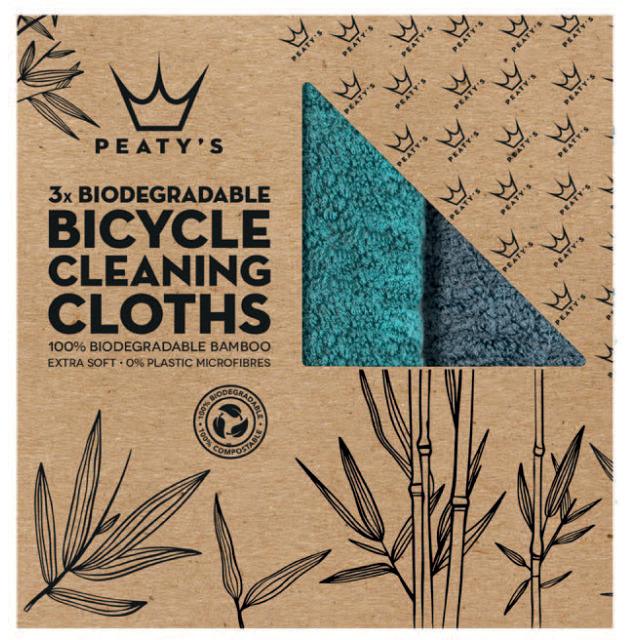 Peaty's Bamboo Bicycle Cleaning Cloths, 3 Stück