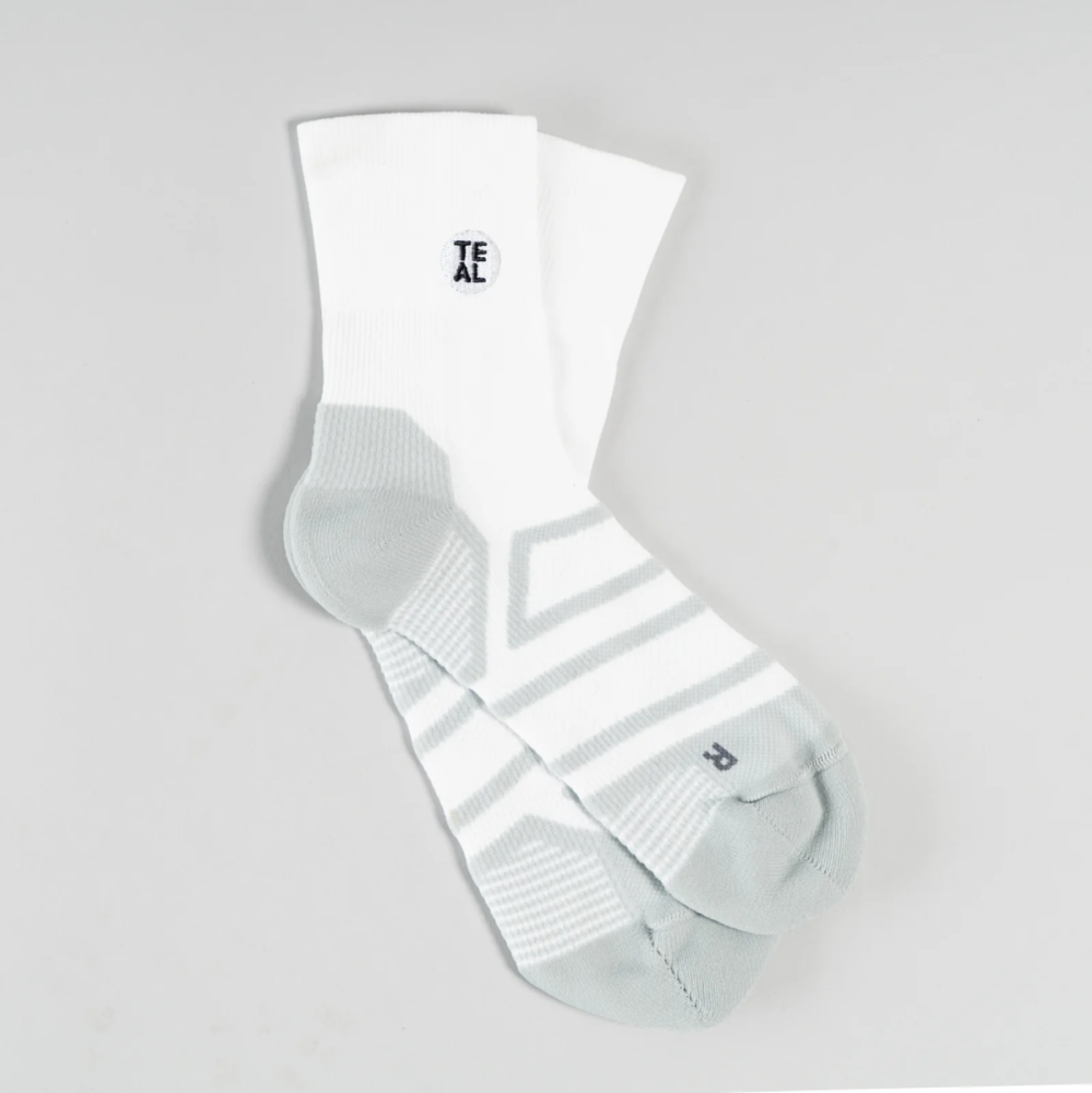 Teal Project Performance Sock Mid White/Pebble